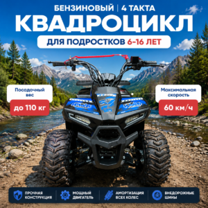 Home Детский квадроцикл бензиновый 125 кубов 4 такта синий